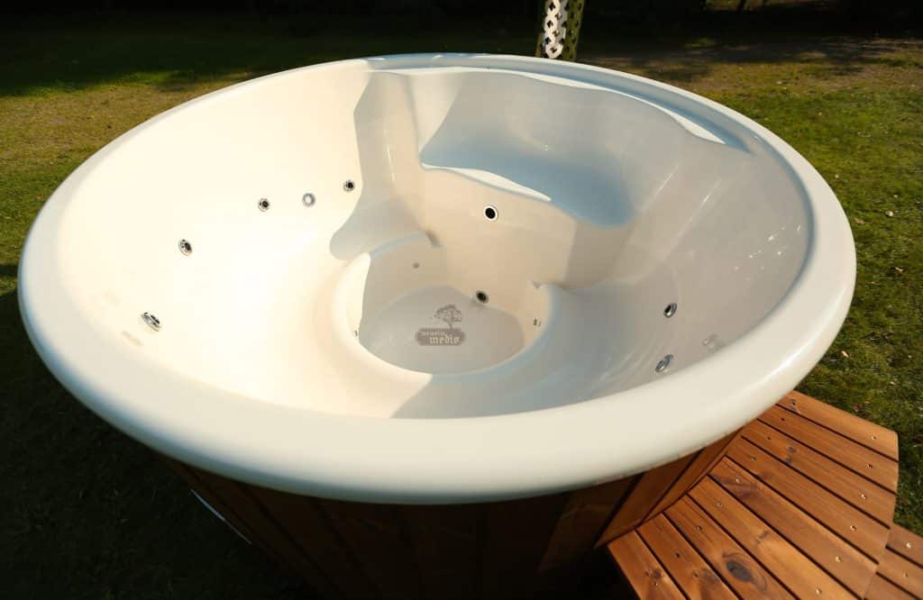fiberglass hot tub integrated heater white insert thermowood 8