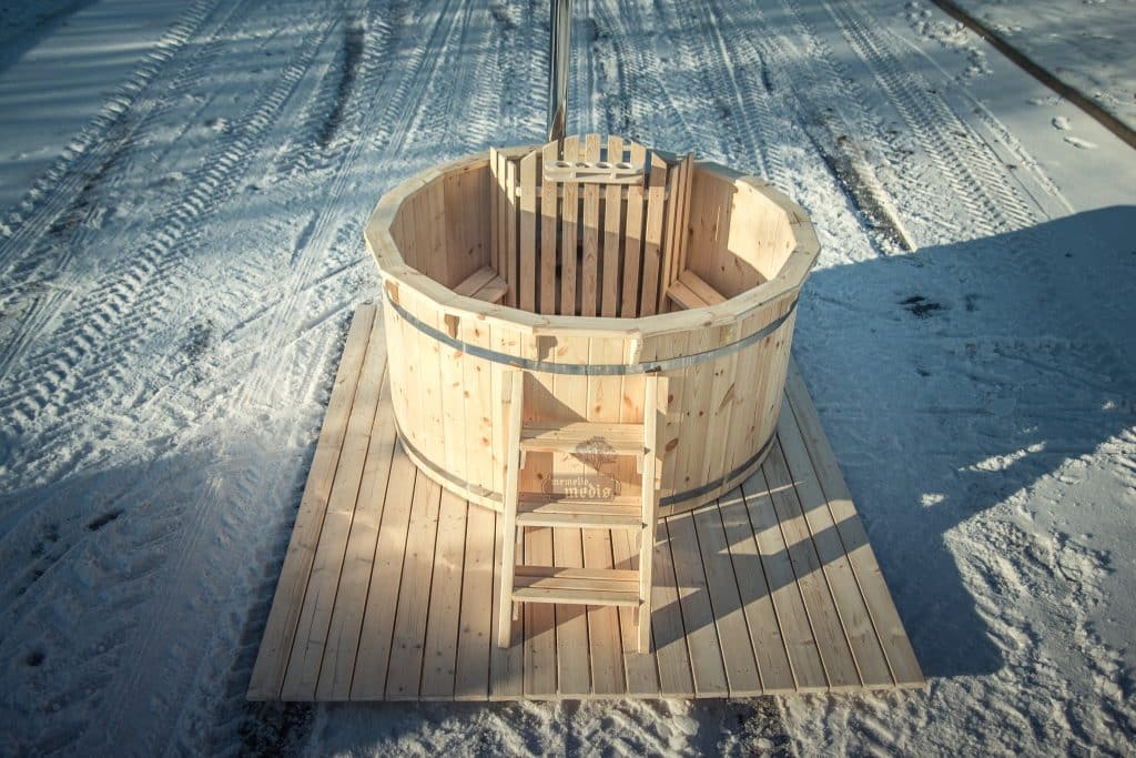 wooden hot tub internal heater spruce wood 2