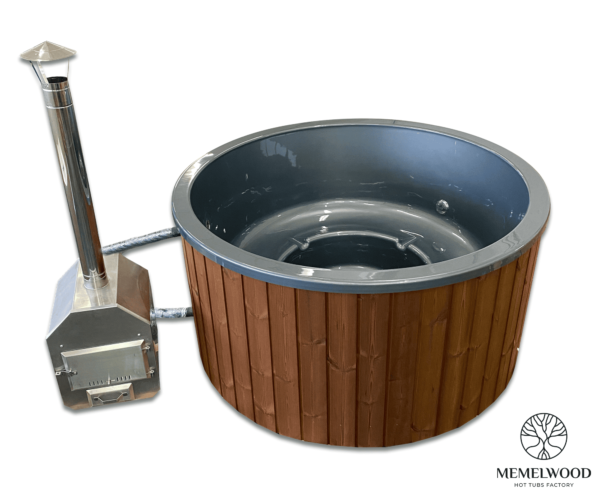 Acrylic round hot tub with external heater