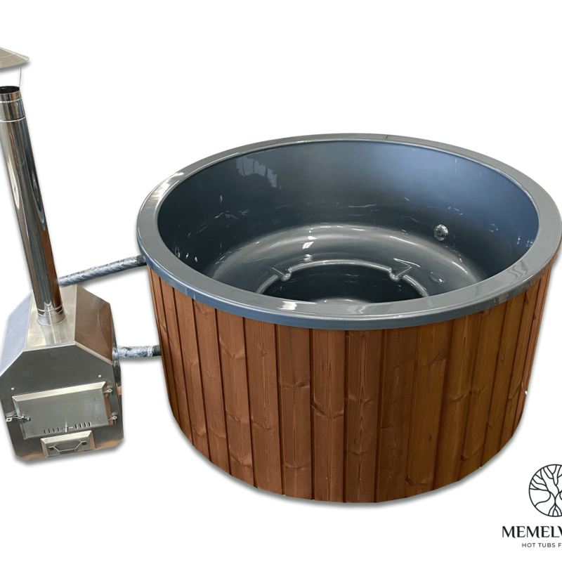 Acrylic round hot tub with external heater